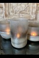 10x6x6" TWO TONE GLASS CANDLE HOLDER [169233]